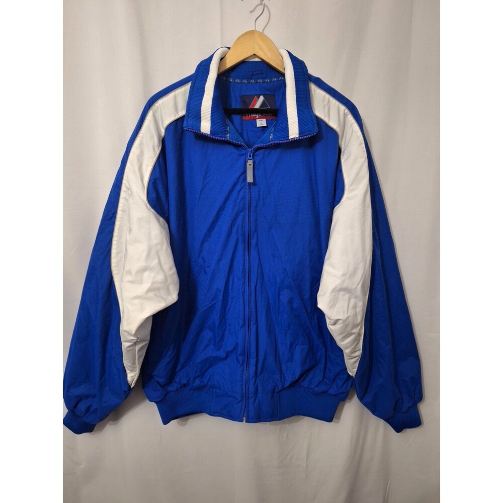 Vtg Majestic AJ800 Elevation Bomber Jacket Royal Blue Men's XXL Full Zip Sports